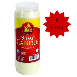 Picture of 9 Day Memorial Candle in Plastic Jar 6 Pack